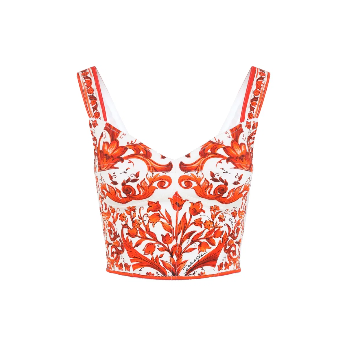 Dolce Gabbana Dolce & Gabbana Maiolicaprint Charmeuse 
