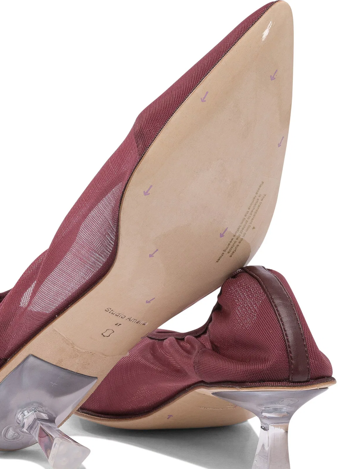 Studio Amelia Bordeaux Leather Heeled Shoes