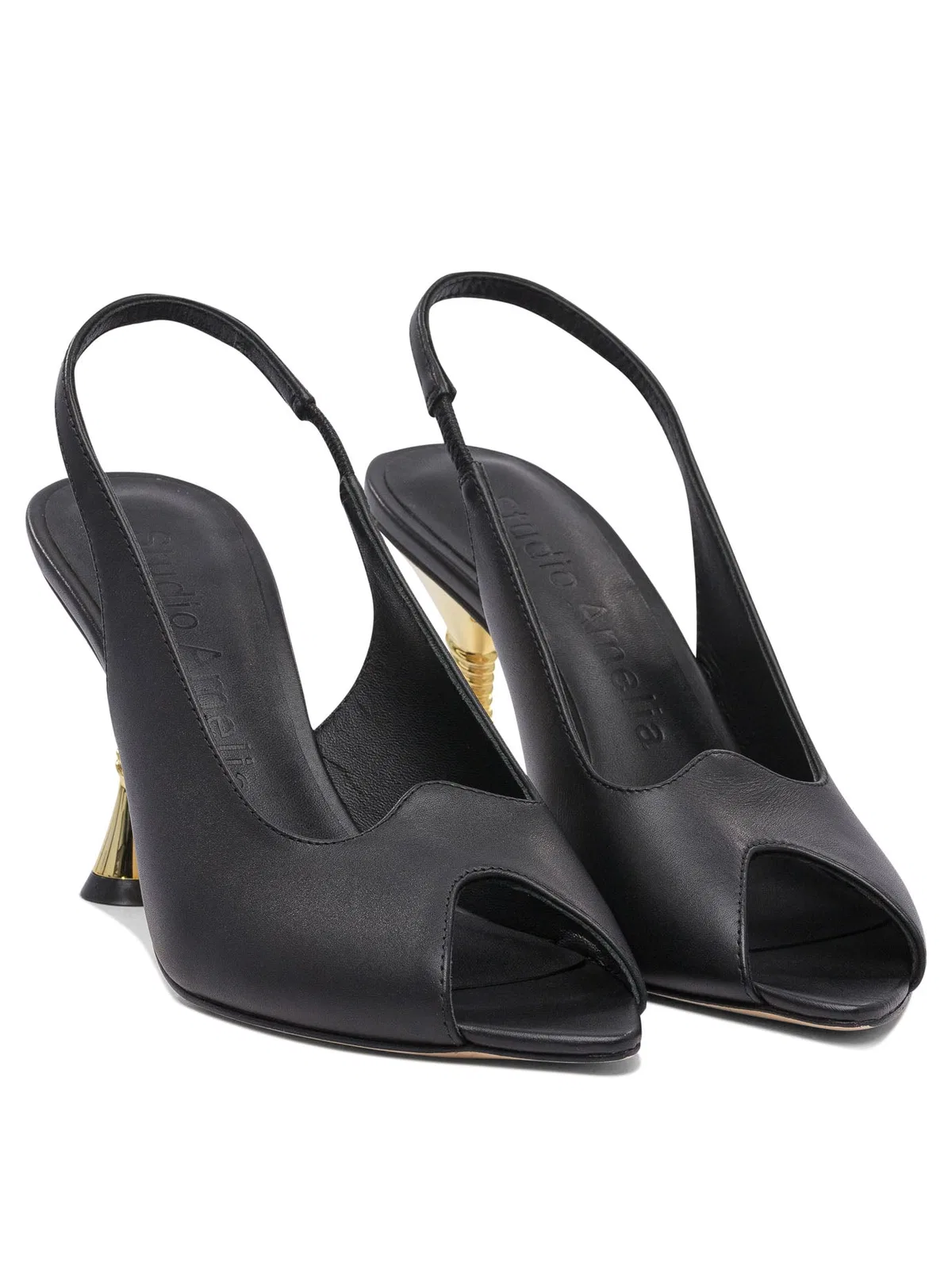 Studio Amelia Black Leather Heeled Shoes