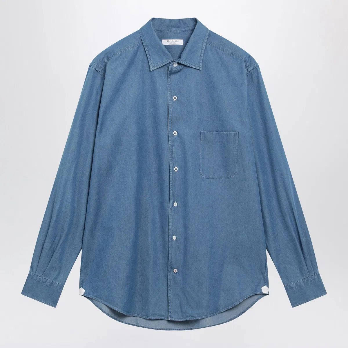 Loro piana André Cotton Denim Shirt In Super Stone 