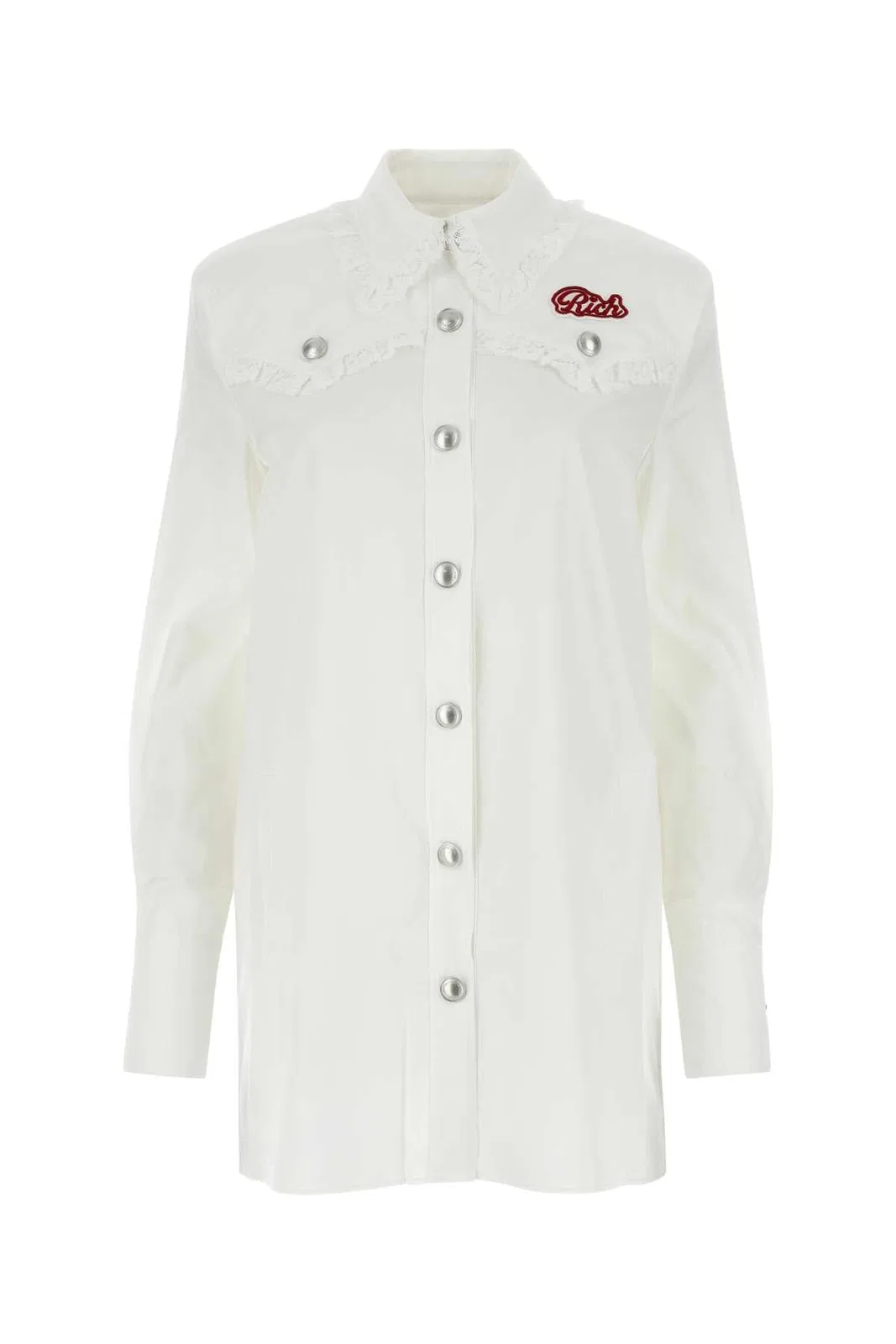 Alessandra Rich White Poplin Shirt Dress