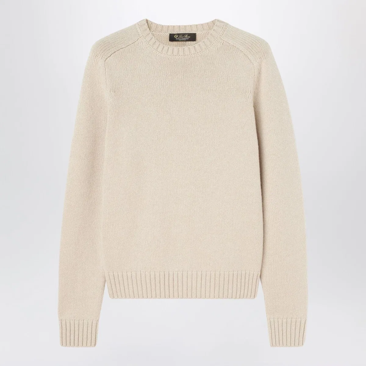 Loro piana Beige Mélange Cashmere Crewneck Sweater
