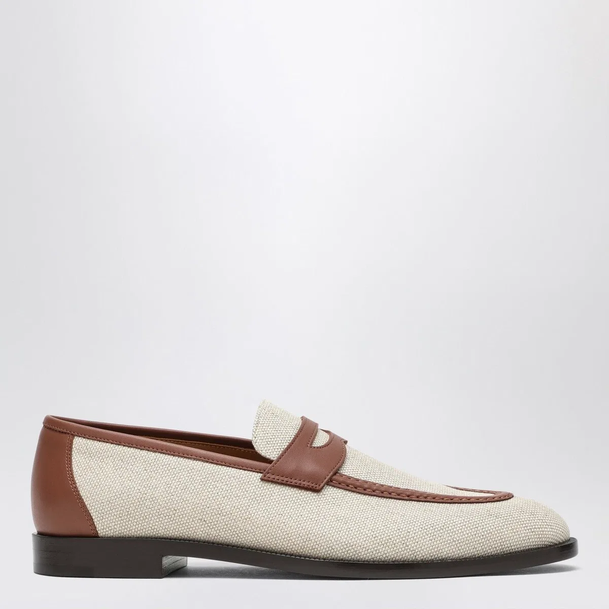 Loro piana Sergio Loafers In Naturalcoloured Canvas