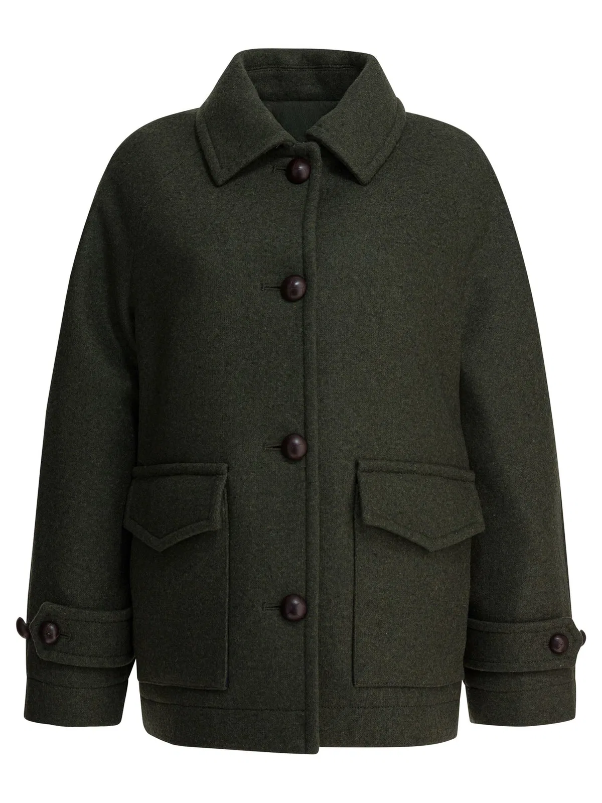 Circolo 1901 Green Wool Double-Breasted Coat