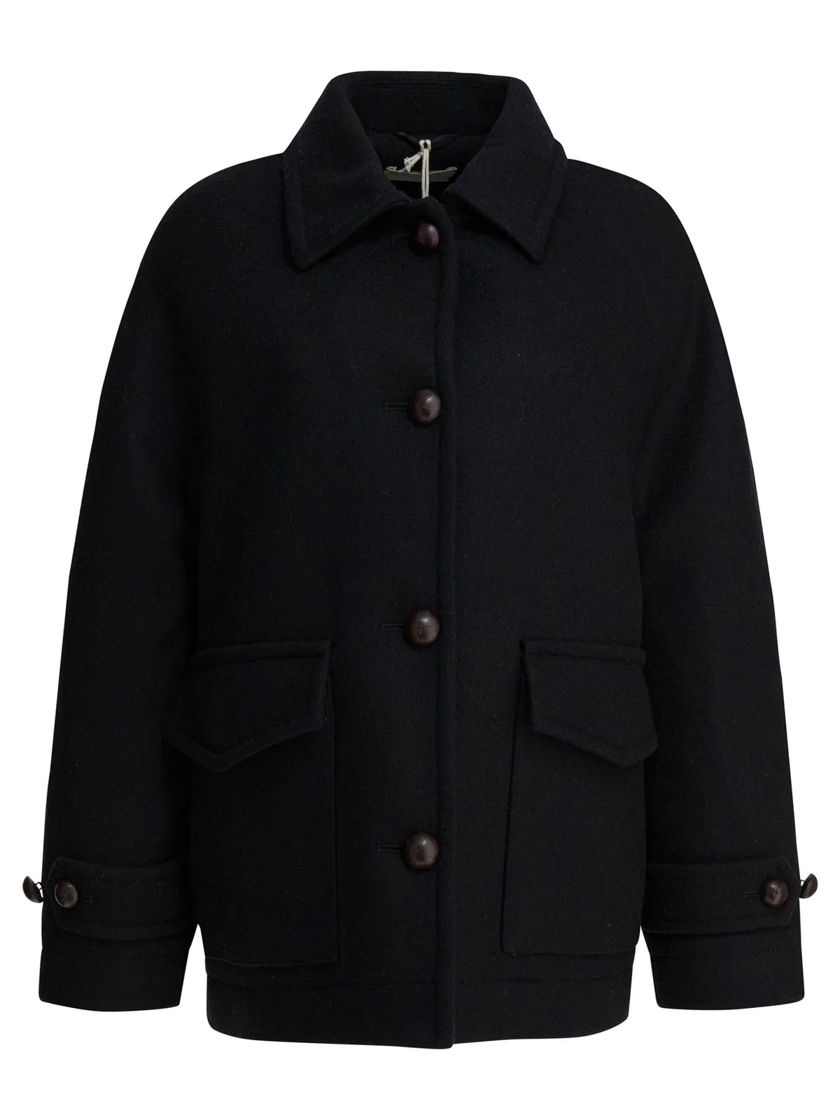 Circolo 1901 Black Wool Double-Breasted Coat