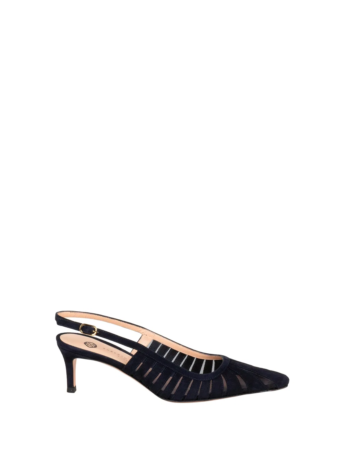 Roberto Festa Slingback In Blue Navy Suede