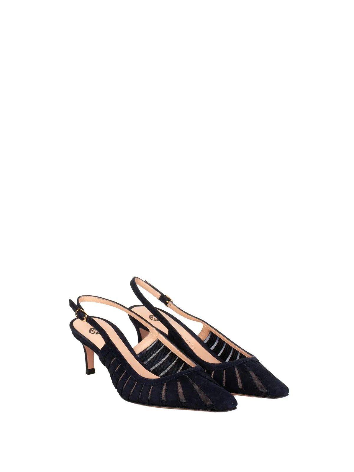 Roberto Festa Slingback In Blue Navy Suede