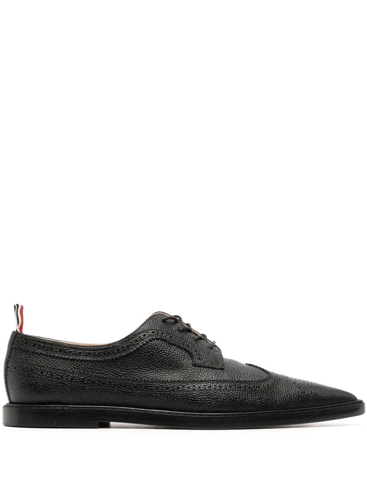Thom Browne Pointed-Toe Leather Brogues, Black