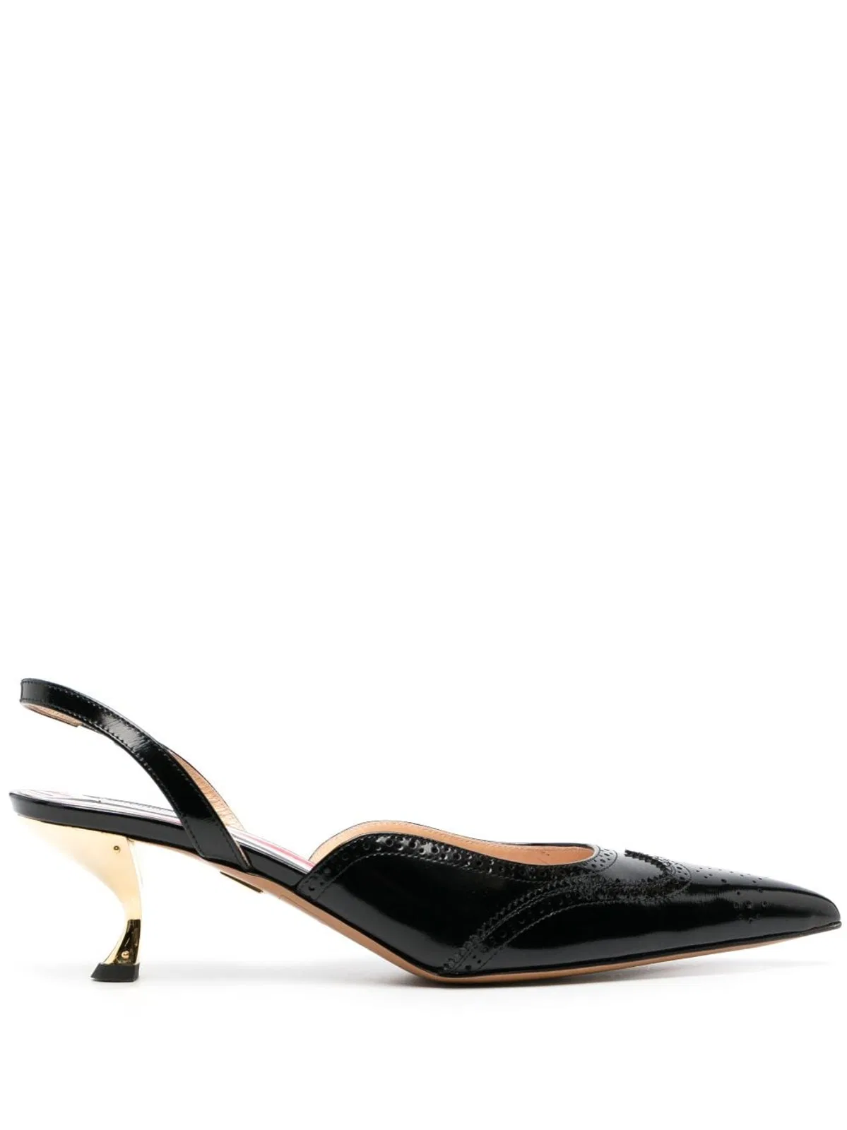 Thom Browne Black Calf Leather Pointed-Toe Pumps