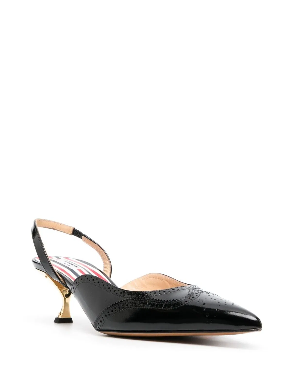 Thom Browne Black Calf Leather Pointed-Toe Pumps