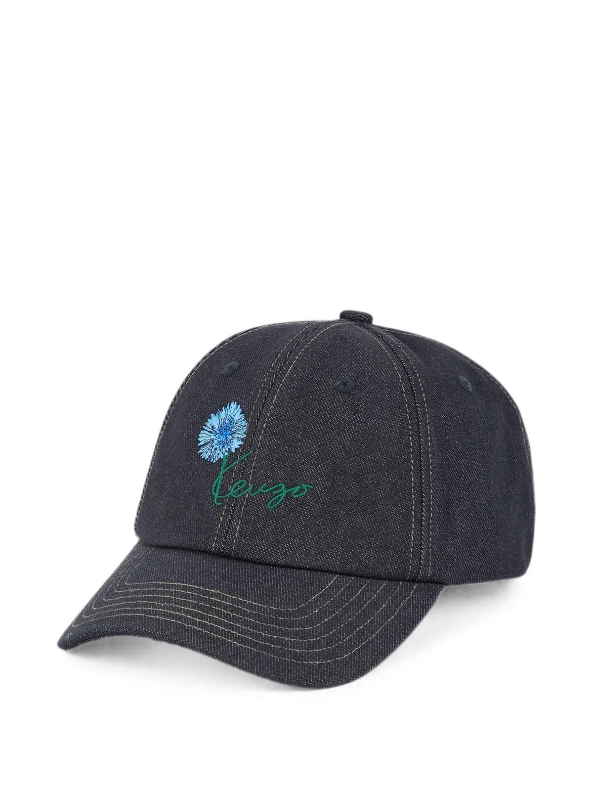 Kenzo Logo-Embroidered Denim Baseball Cap
