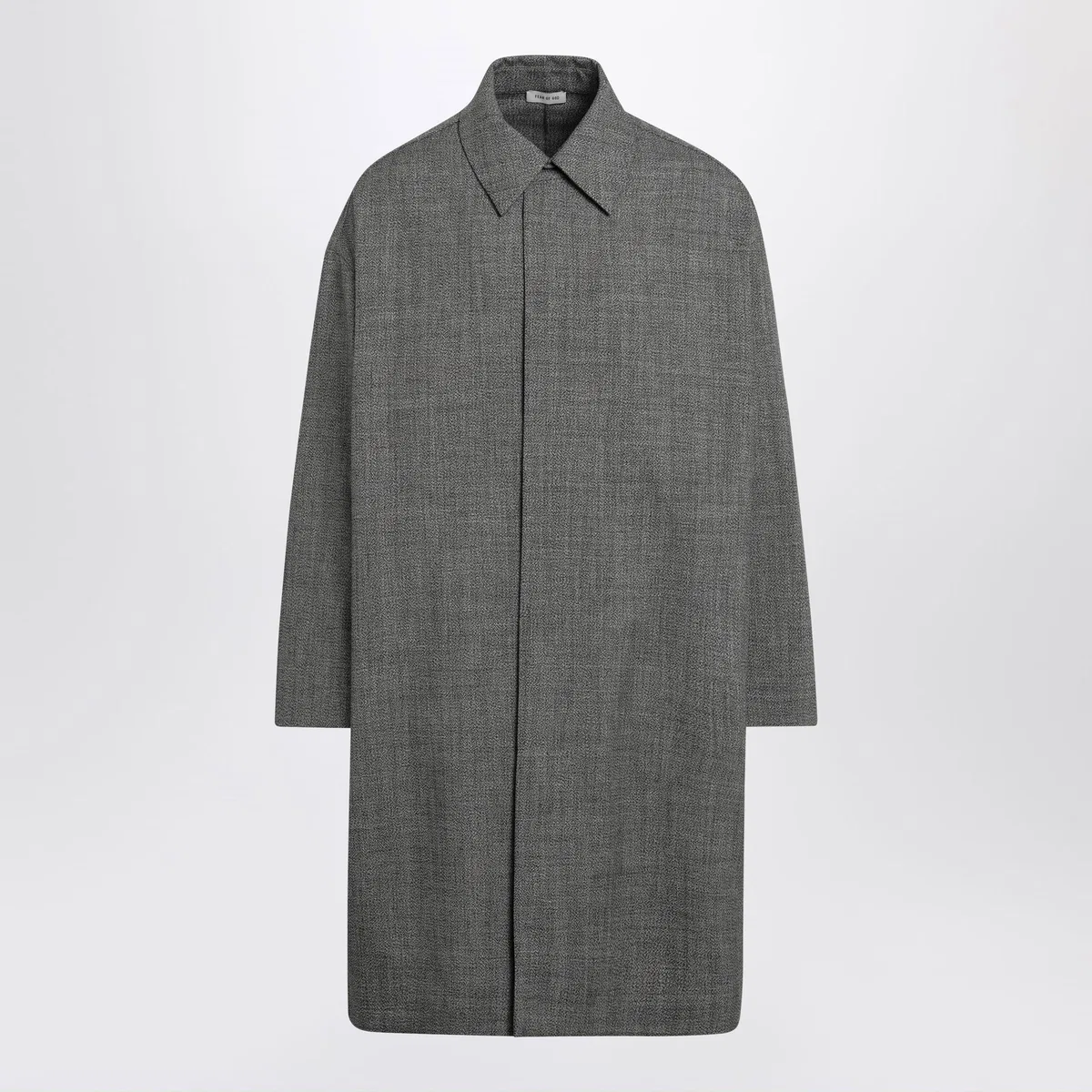Fear Of God Relaxed Trench Coat In Mouliné Wool