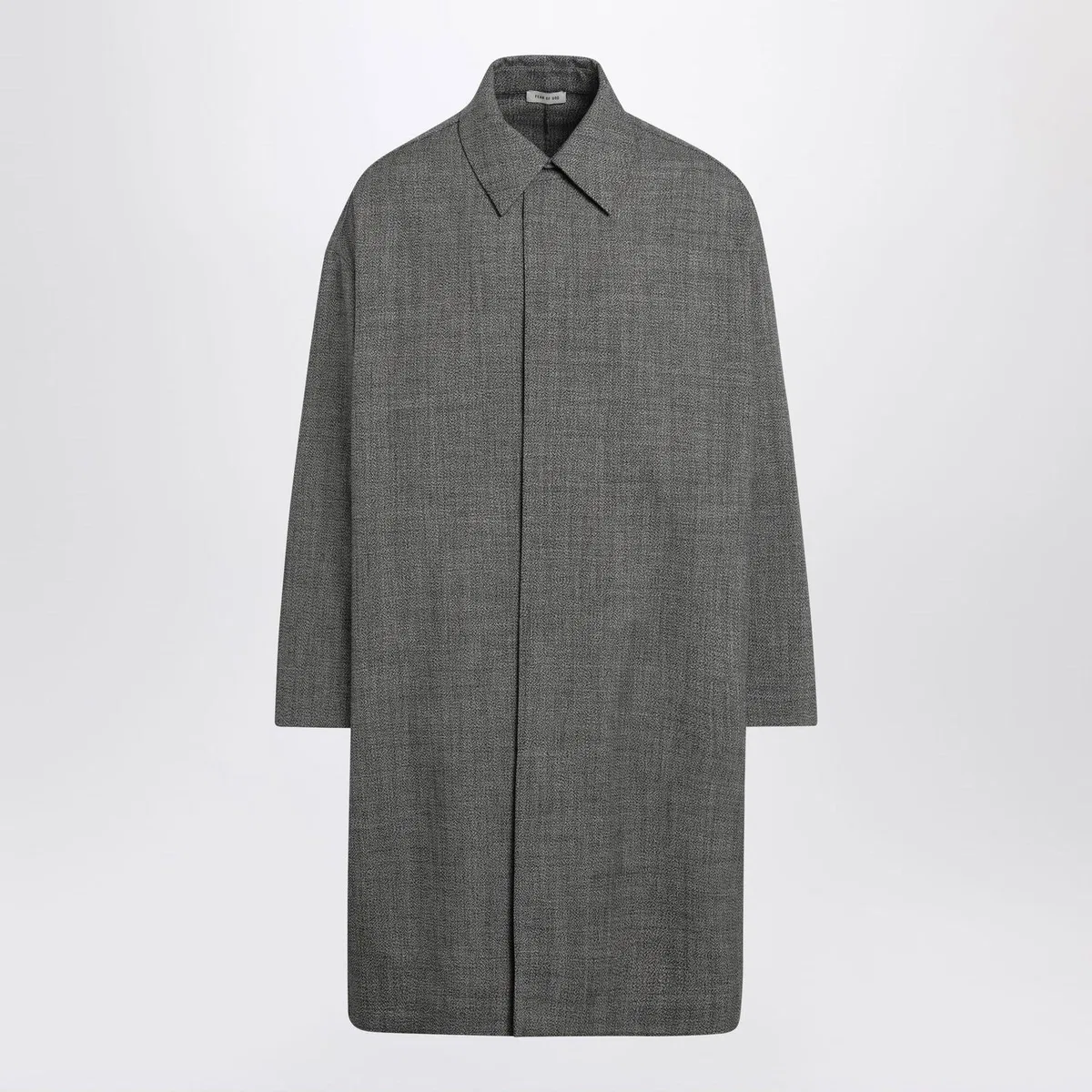 Fear Of God Relaxed Trench Coat In Mouliné Wool