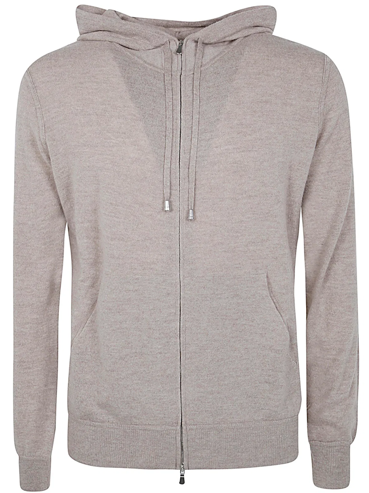 Filippo De Laurentiis Long Sleeves Cashmere Wool Full Zip Hood