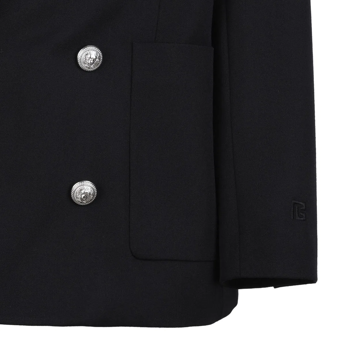 Balmain Black Wool Fitted Collection Blazer