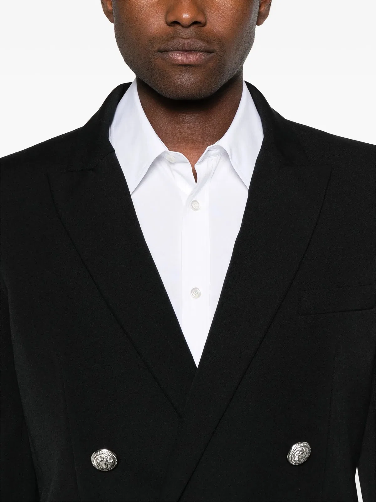 Balmain Black Wool Fitted Collection Blazer