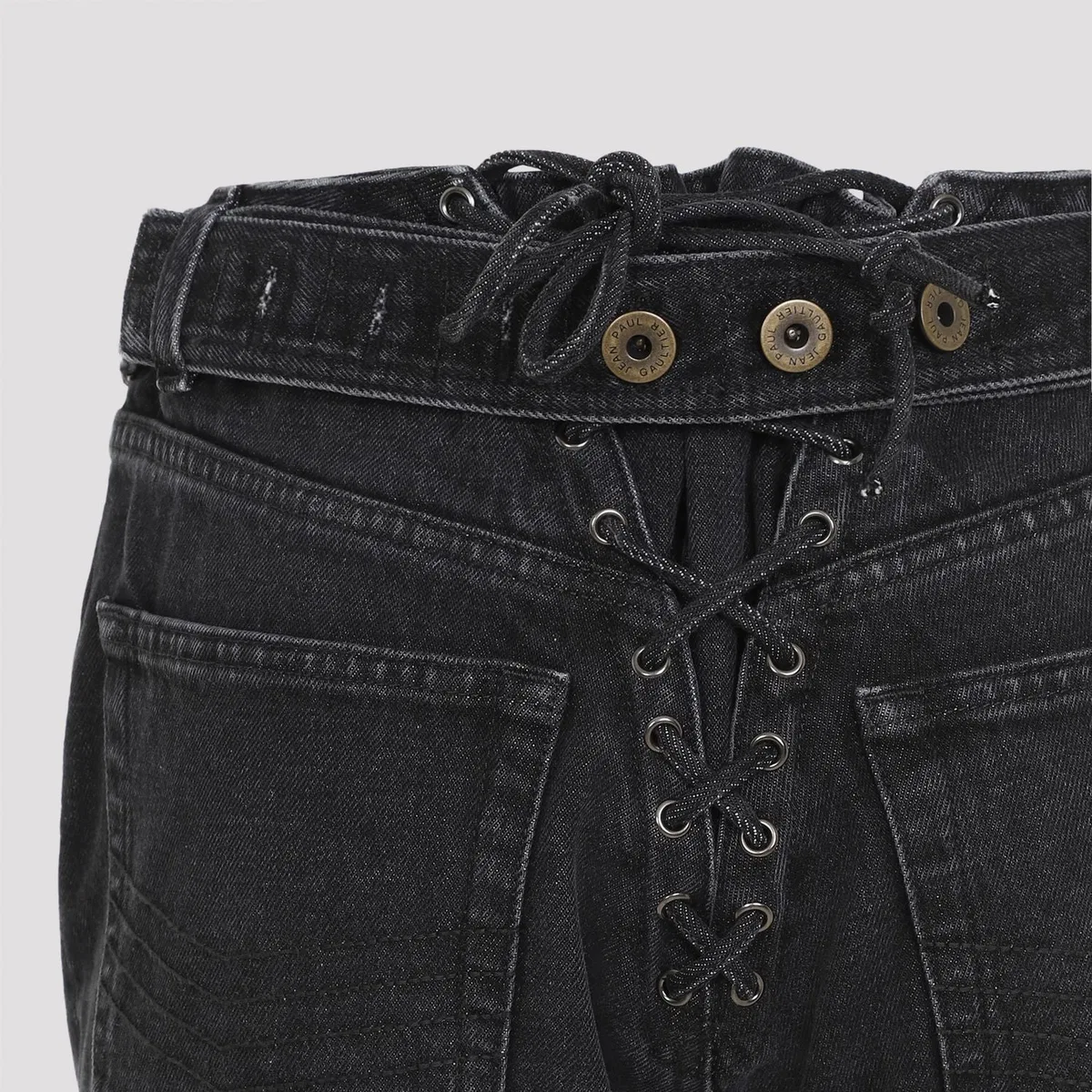 Jean Paul Gaultier Denim Jeans With Lacing And Knee Bonding