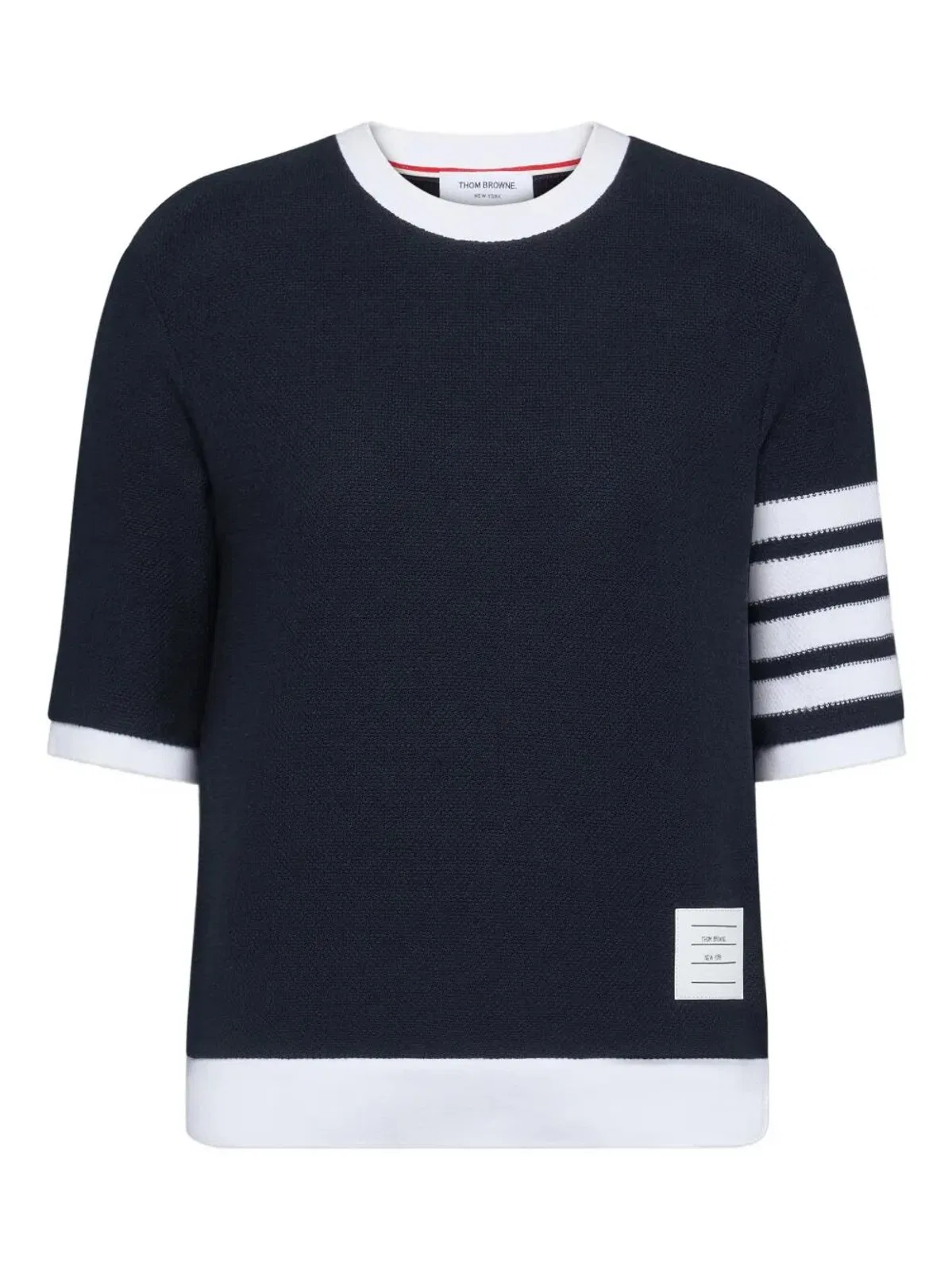 Thom Browne Textured Cotton Piqué 4-Bar T-Shirt