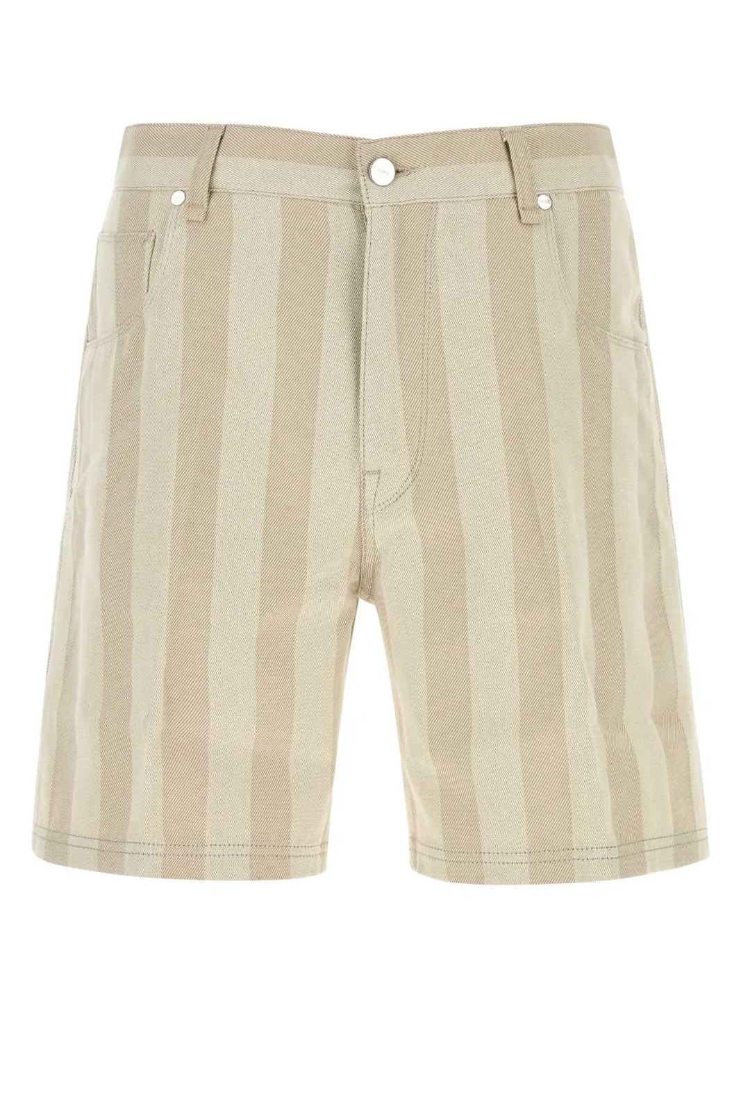 Fendi Embroidered Canvas Bermuda Shorts