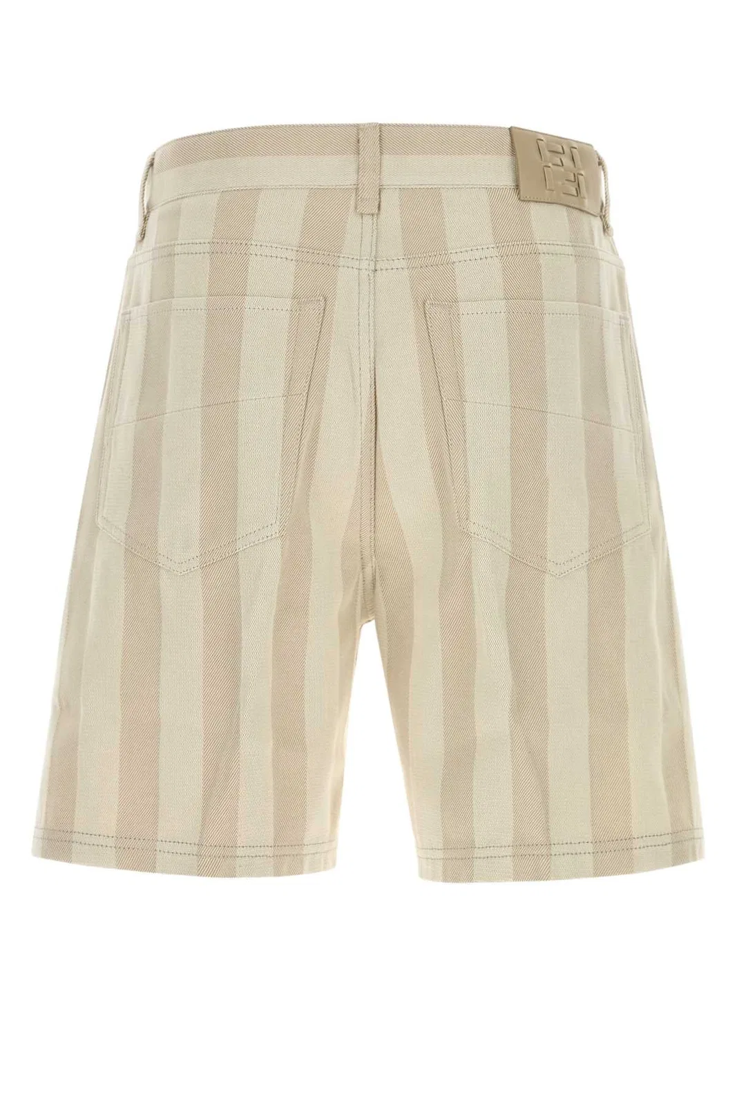 Fendi Embroidered Canvas Bermuda Shorts
