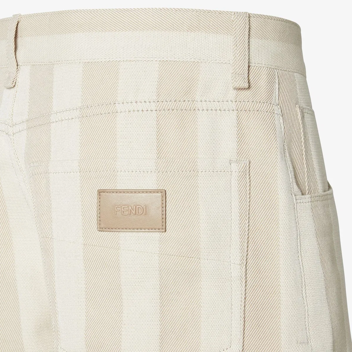 Fendi Embroidered Canvas Bermuda Shorts
