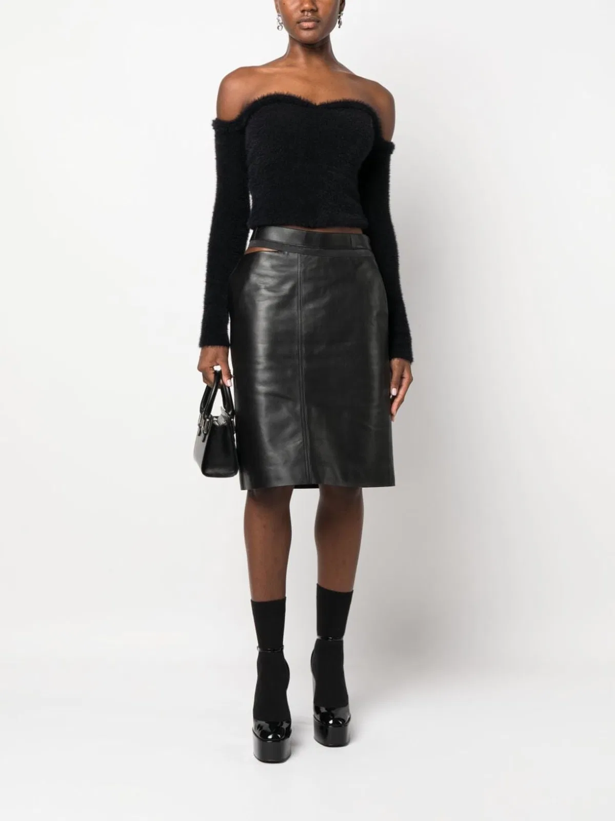 Fendi Leather Skirt