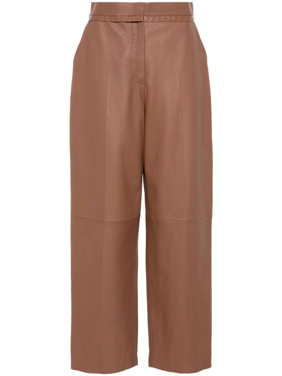 Fendi Tan Coloured Leather Trousers