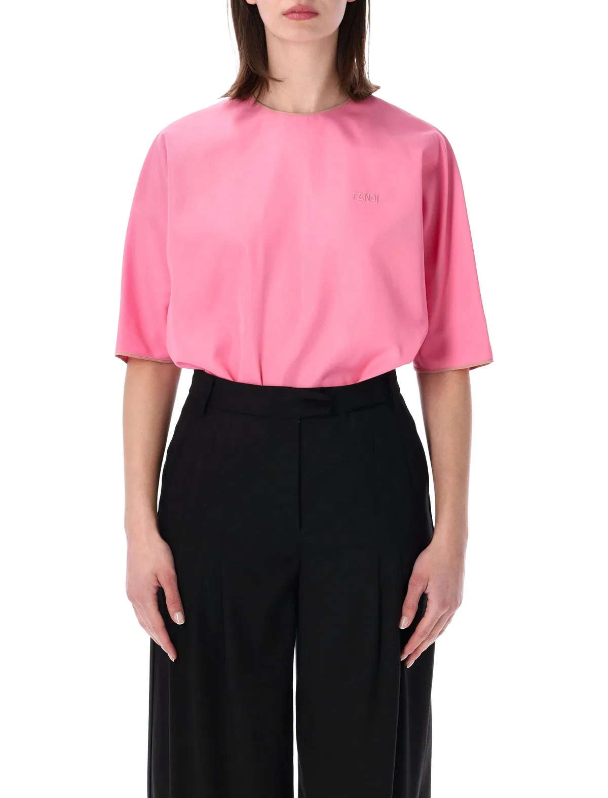 Fendi Pink Viscose Blend Bodysuit
