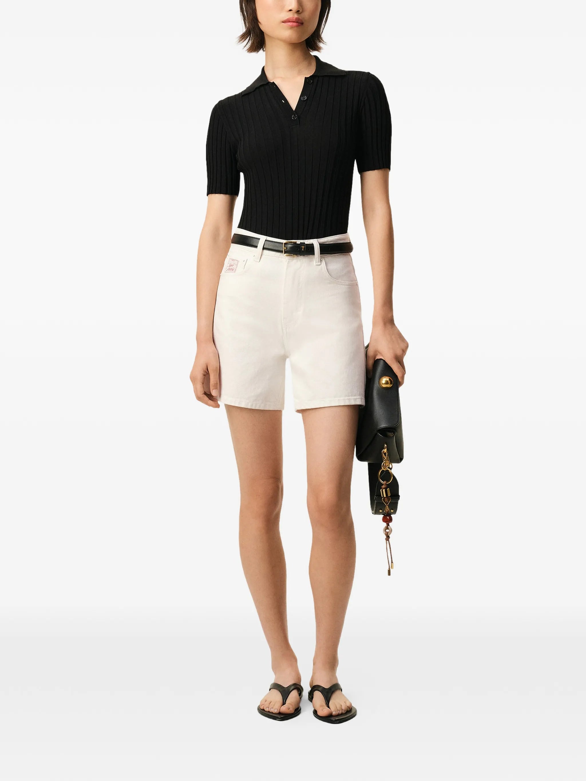 Ami paris White Denim Shorts