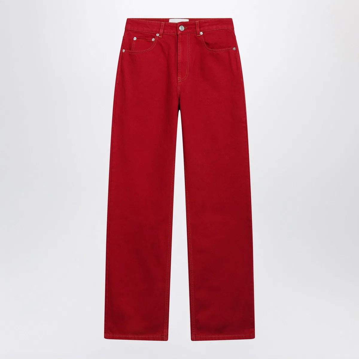 Ami paris Ruby Red Cotton Twill Jeans