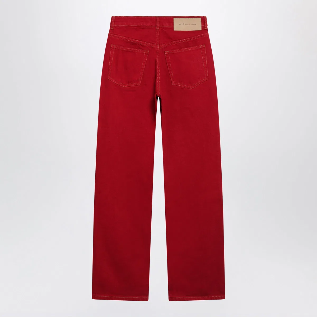 Ami paris Ruby Red Cotton Twill Jeans