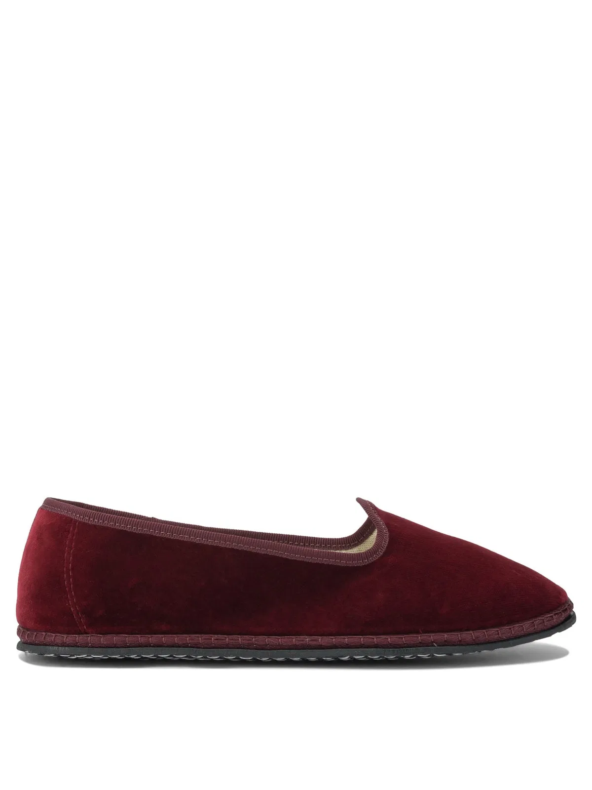 Vibi Venezia Bordeaux Velvet Ballerinas