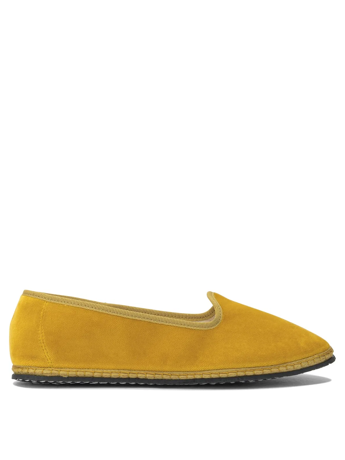 Vibi Venezia Yellow Velvet Ballerinas