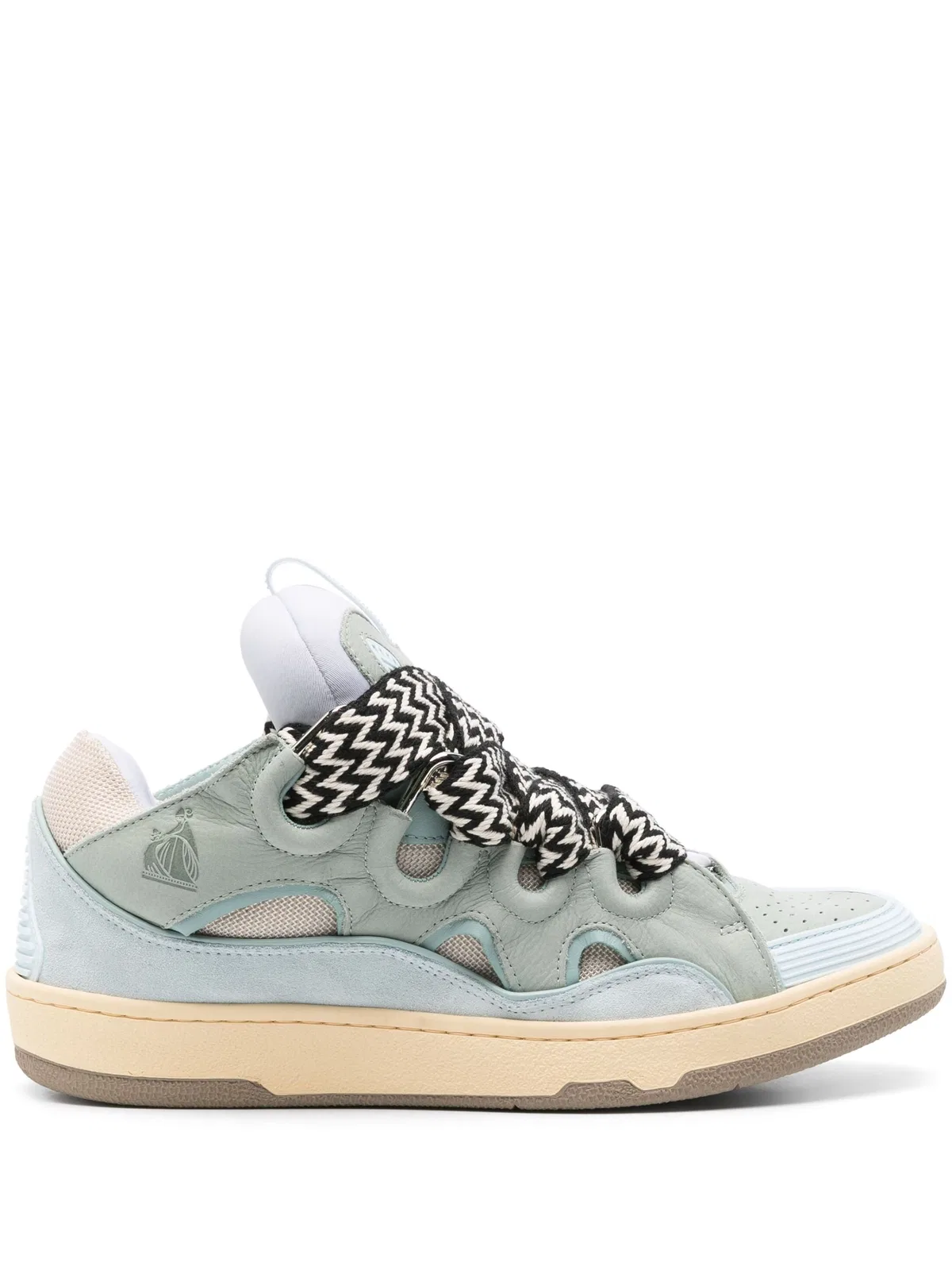 Lanvin Curb Blue Calf Leather Sneakers