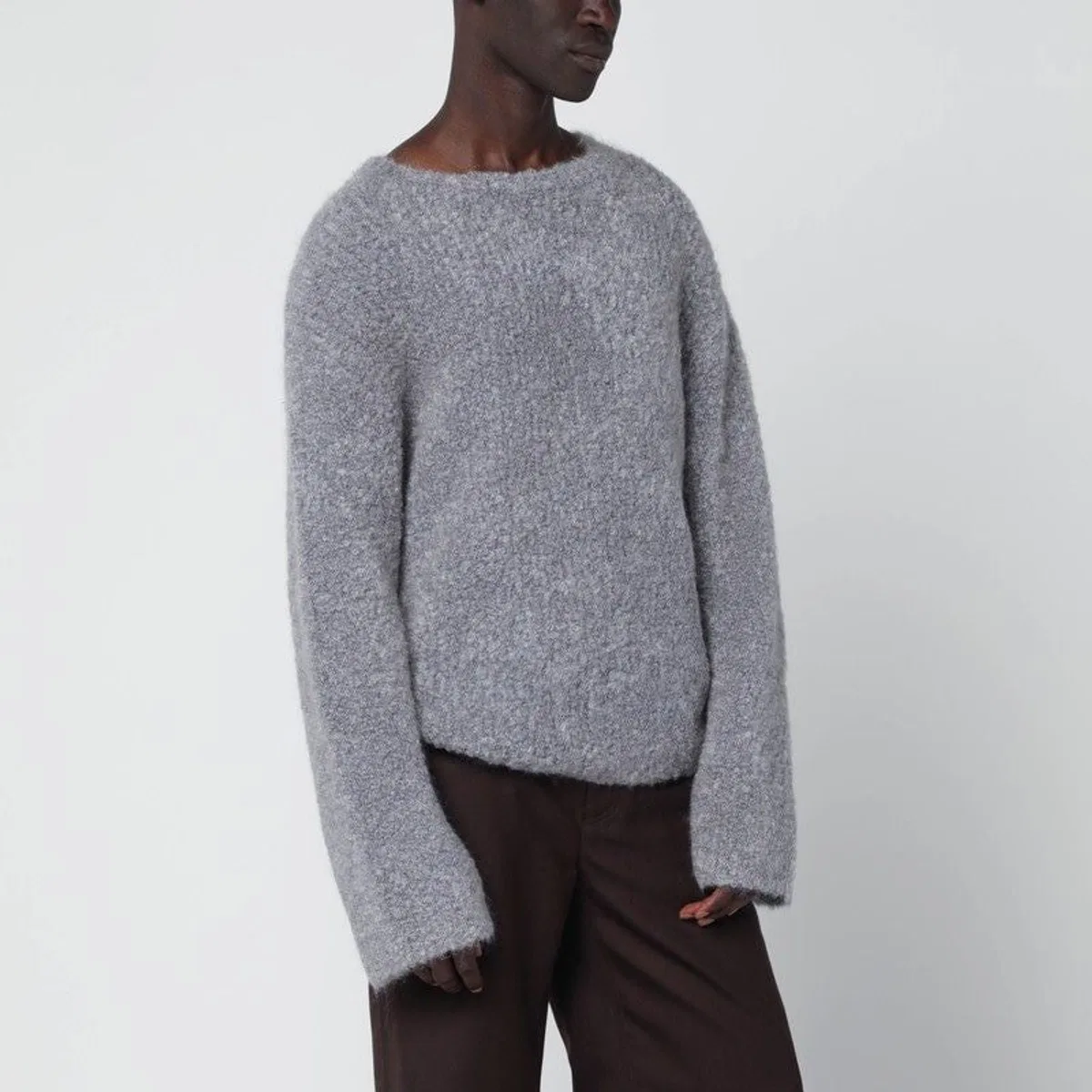 Sefr Séfr Jermaine Grey Sweater In Bouclé Yar