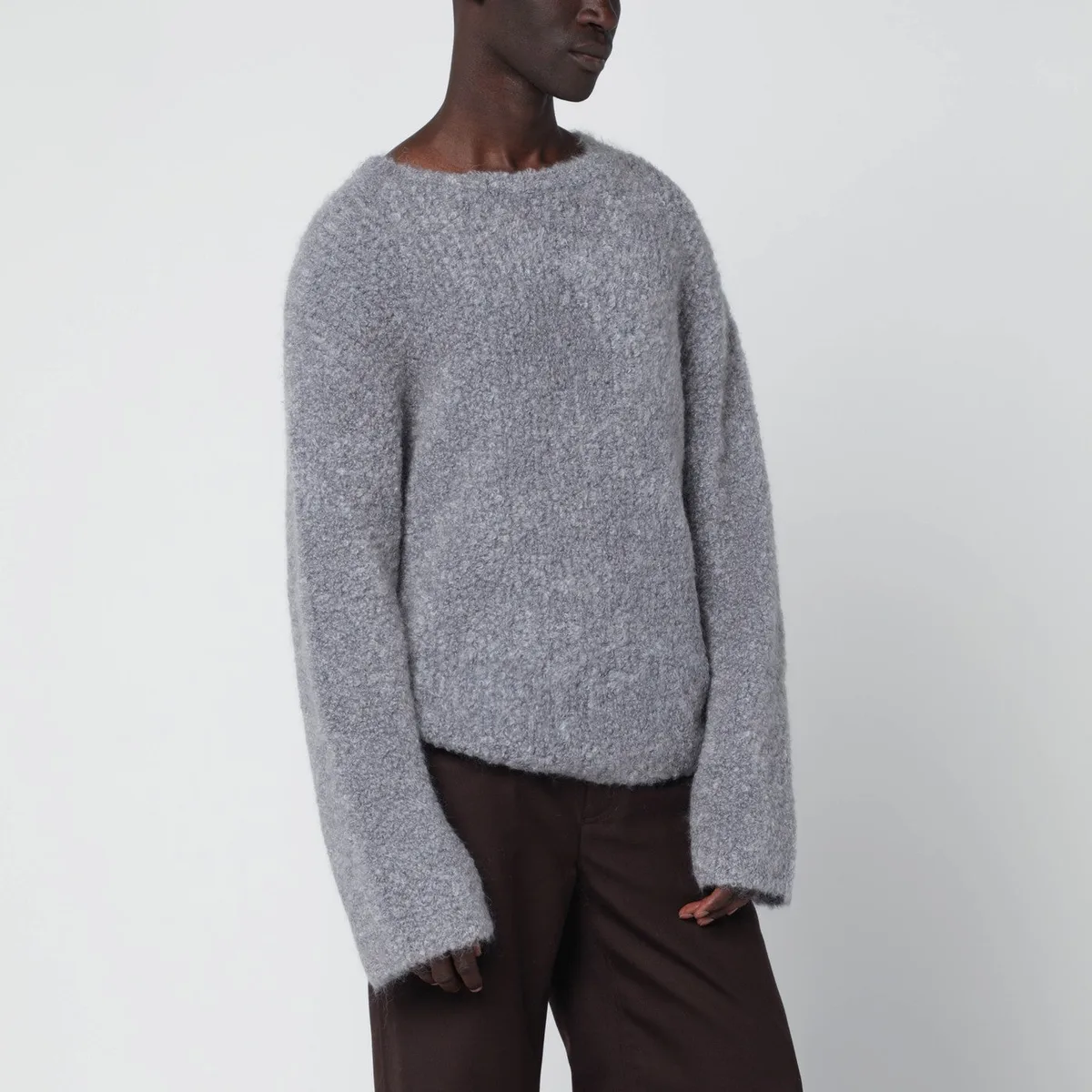 Sefr Séfr Jermaine Grey Sweater In Bouclé Yar