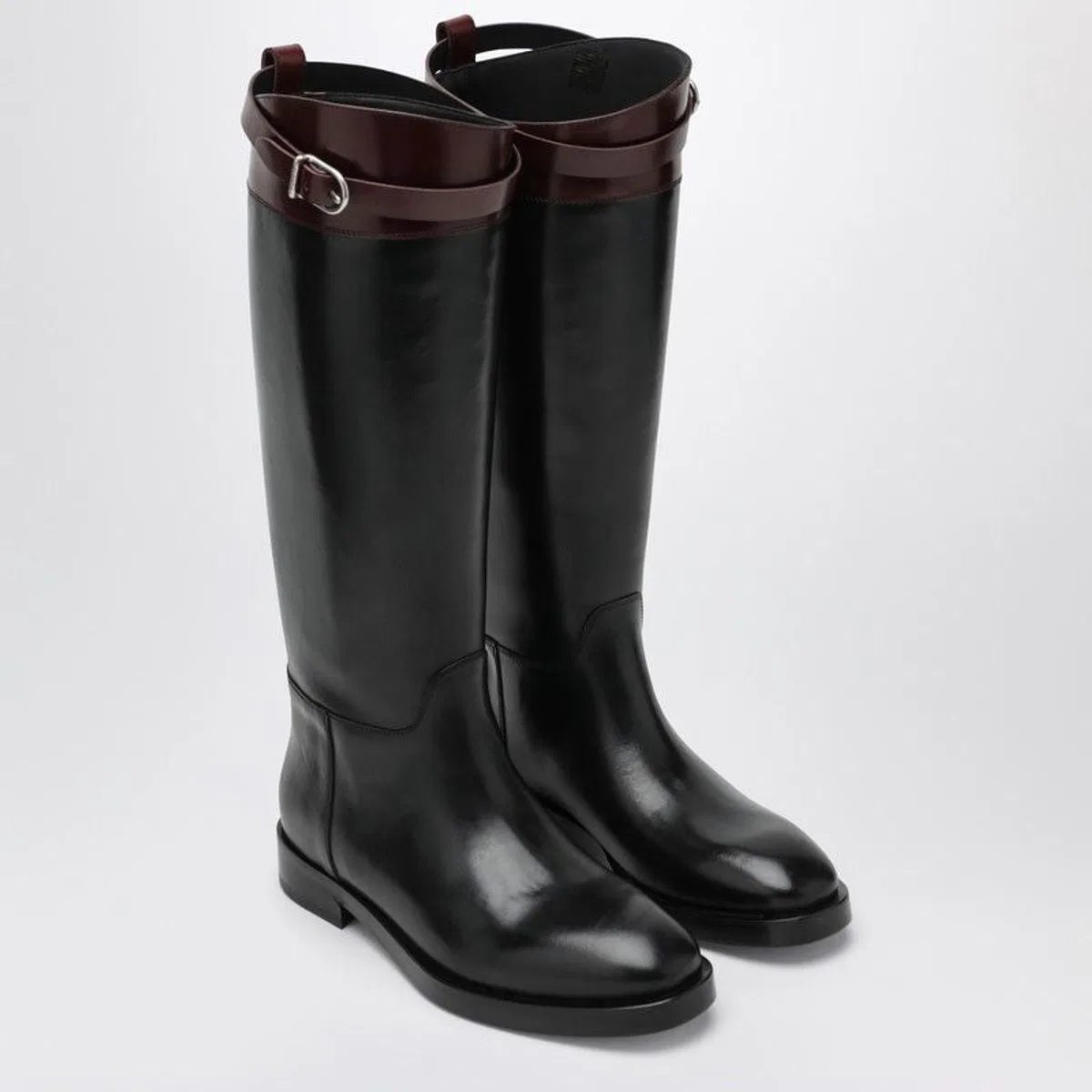 Durazzi Milano Black/Burgundy Twotone Boots