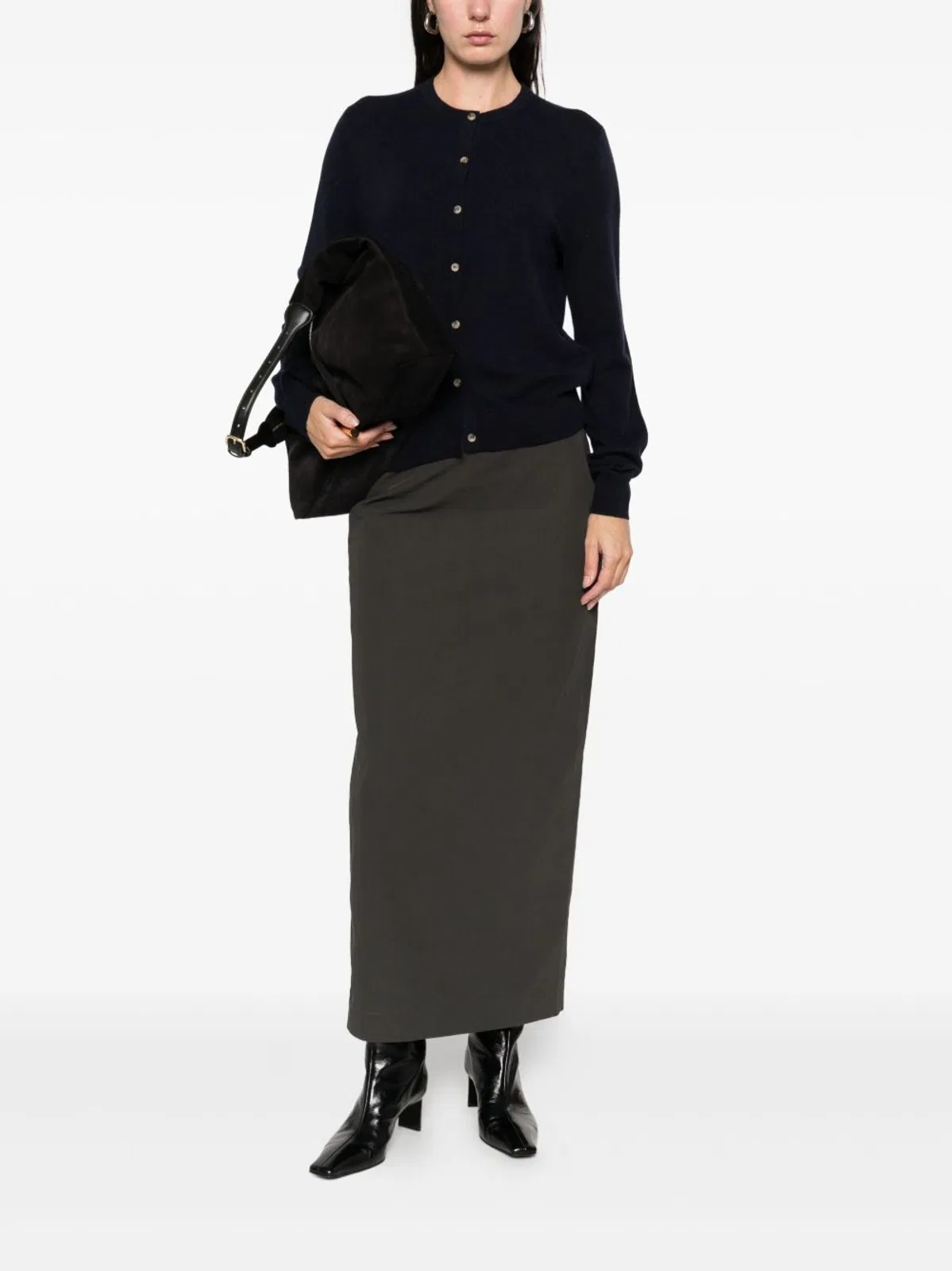 Soft Goat Button Fastening Ribbed Sweater