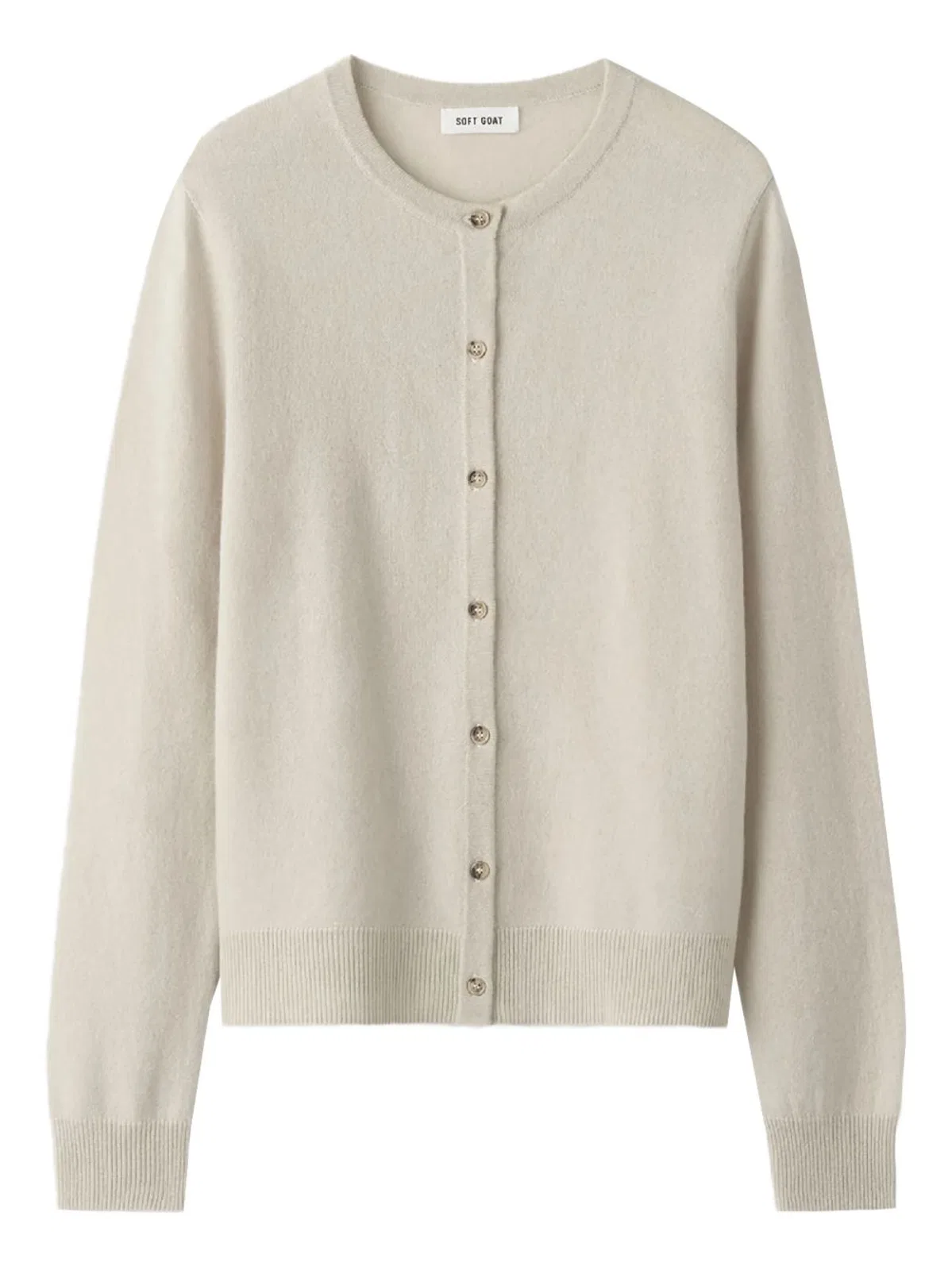 Soft Goat Button Fastening Ribbed Sweater