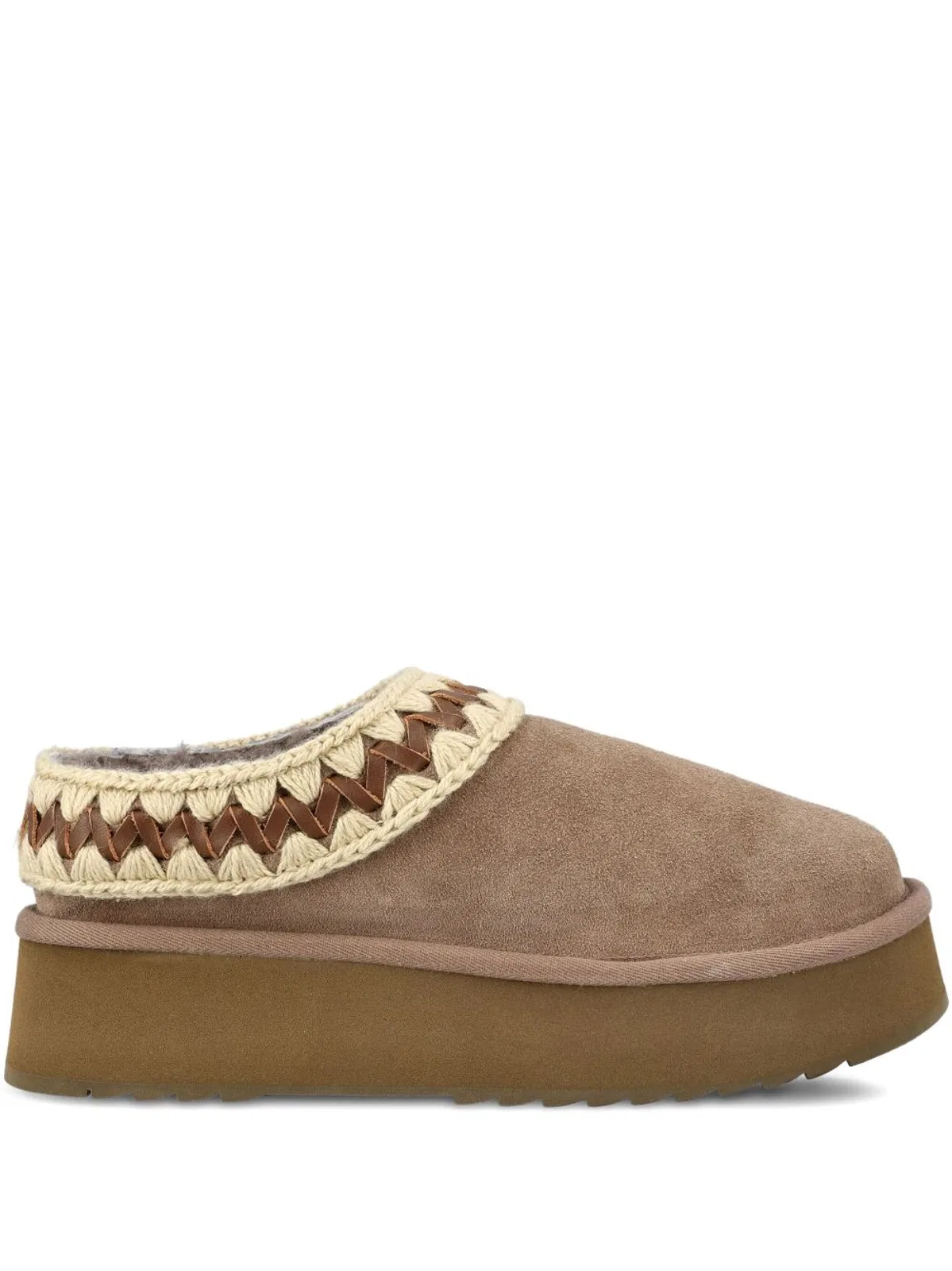Mou Platform Clog Suede Slippers