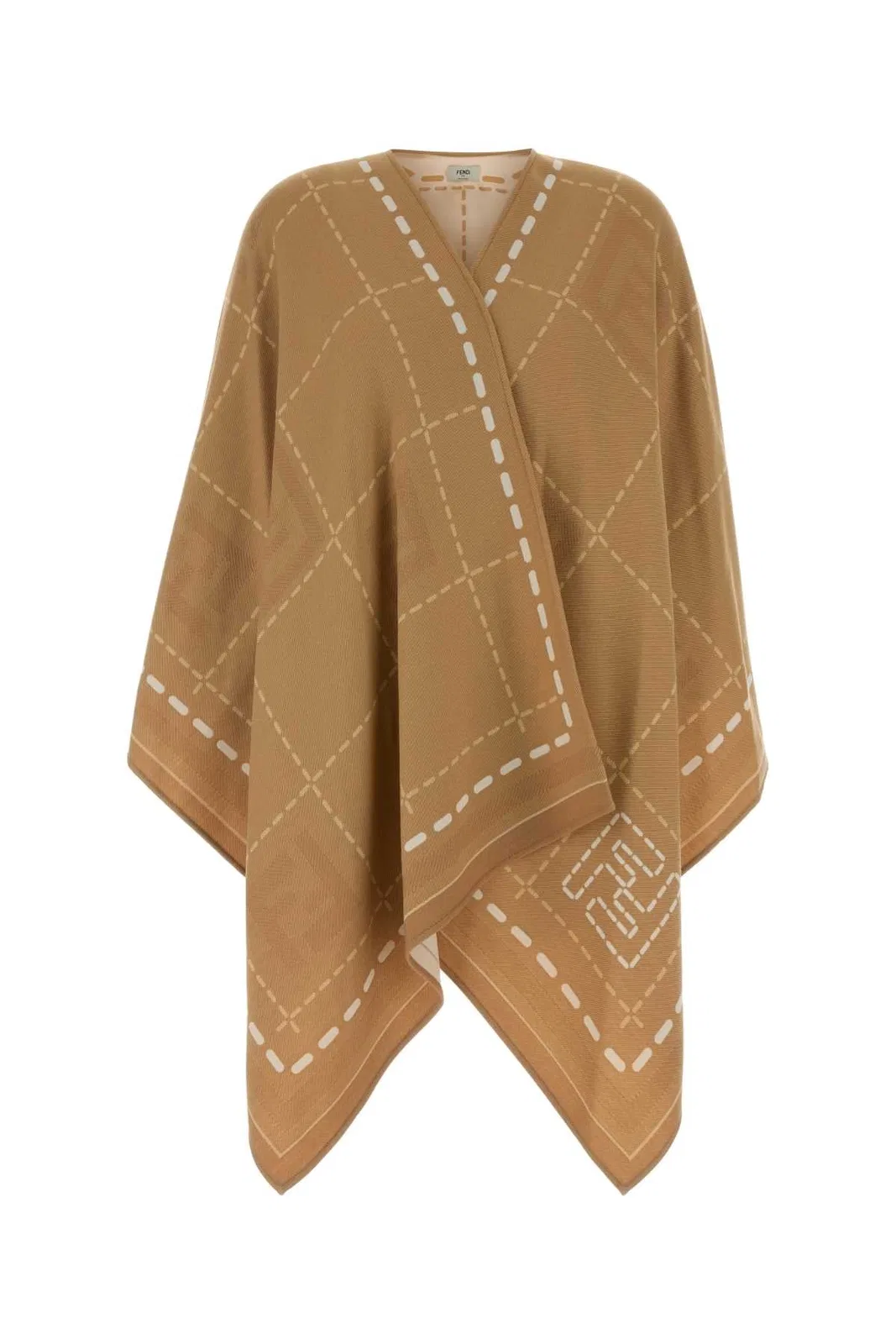 Fendi Beige Wool Poncho