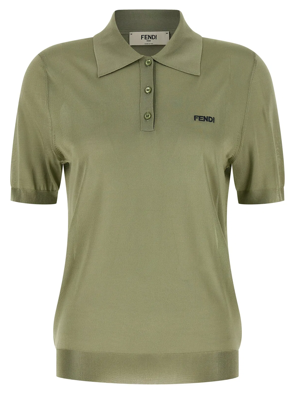 Fendi Shiny Viscose Polo Shirt