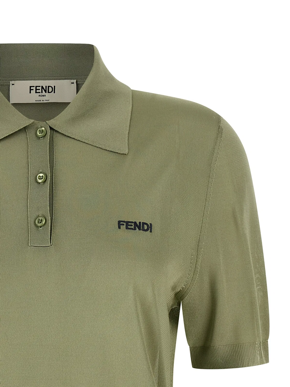 Fendi Shiny Viscose Polo Shirt