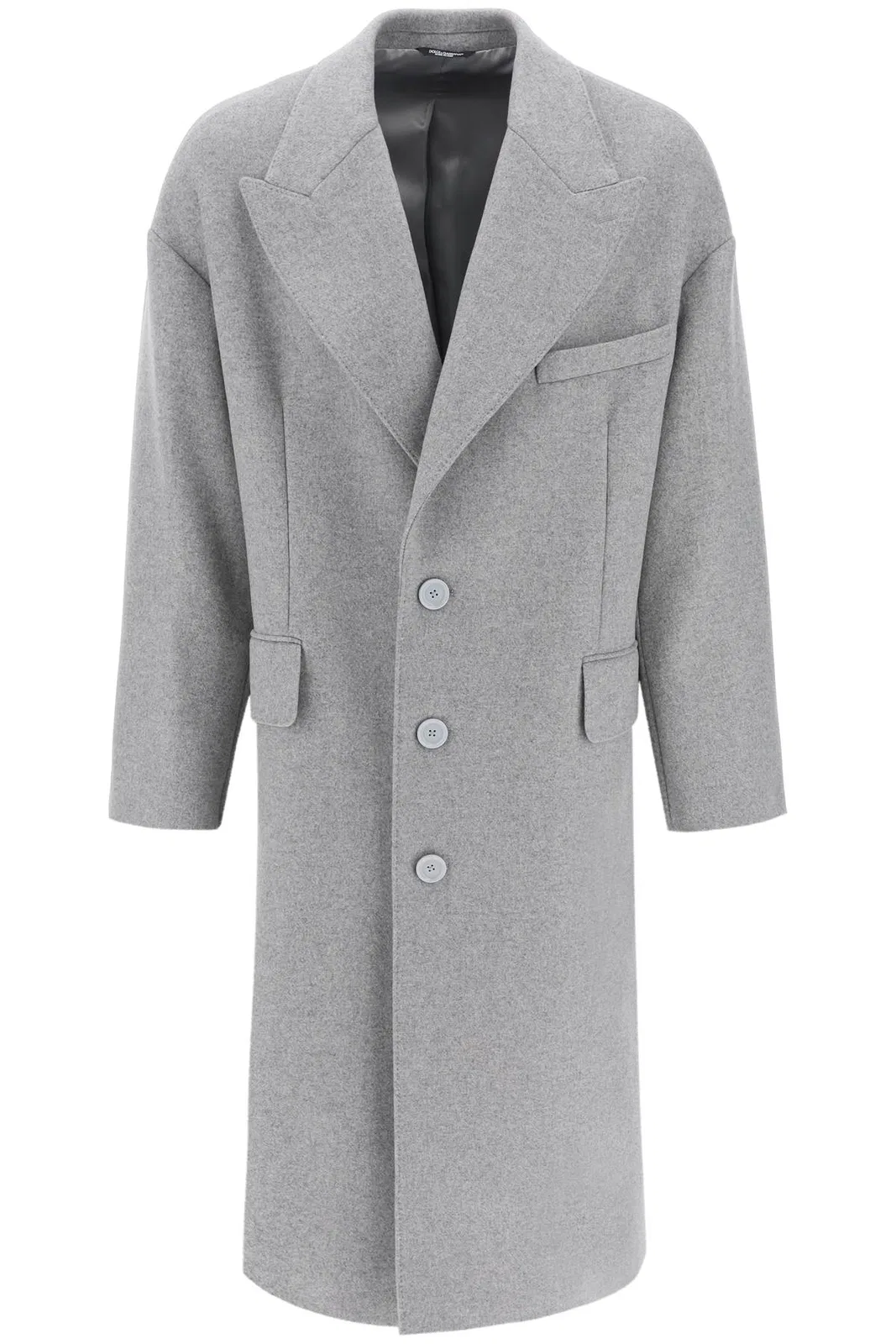 Dolce Gabbana Dolce & Gabbana Grey Wool Blend Coat
