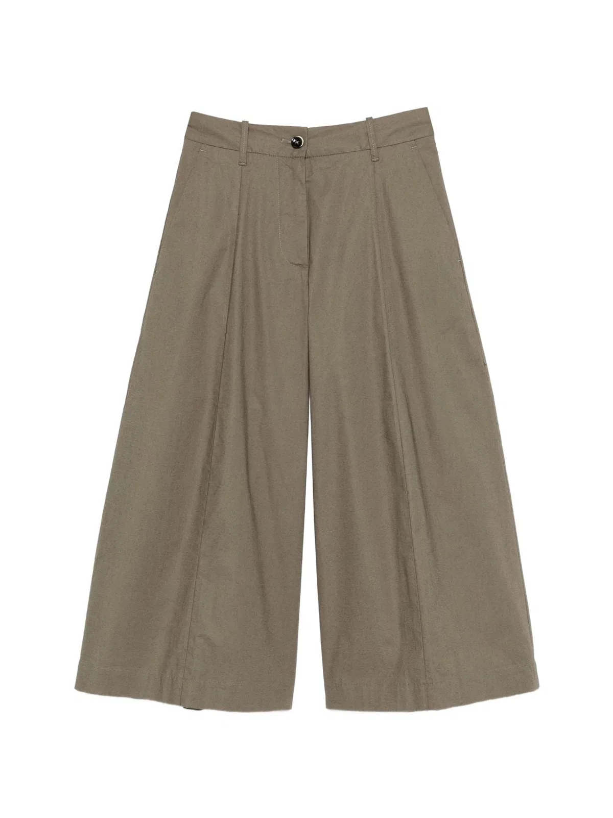 Nine In The Morning Fiammeta Olive Cotton Trousers