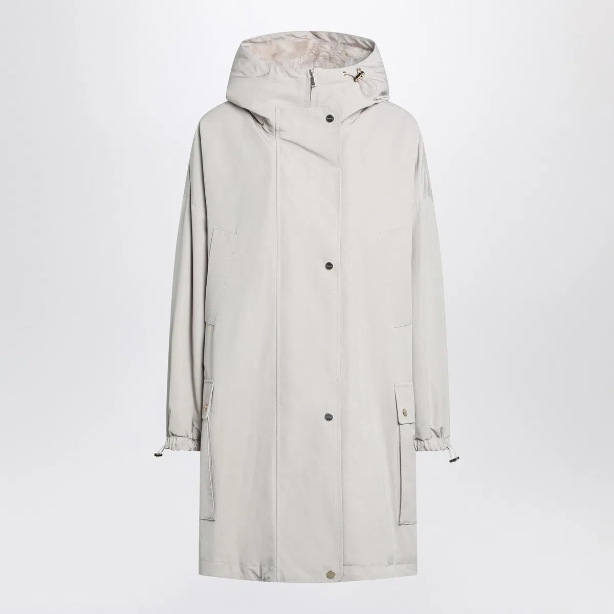 Max Mara Studio Light Beige Cotton Blend Parka