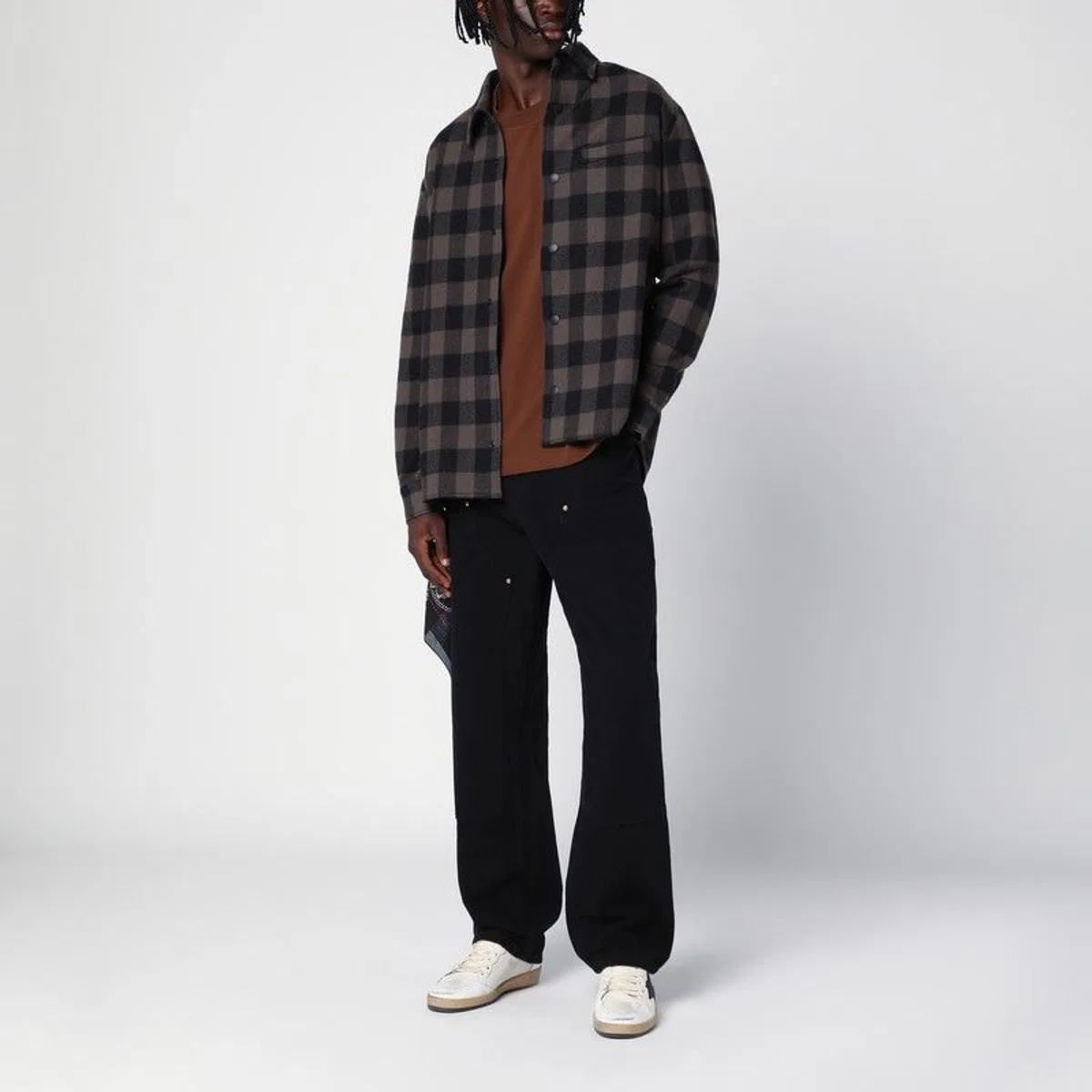 Destin Check Pattern Wool And Cashmere Overshir
