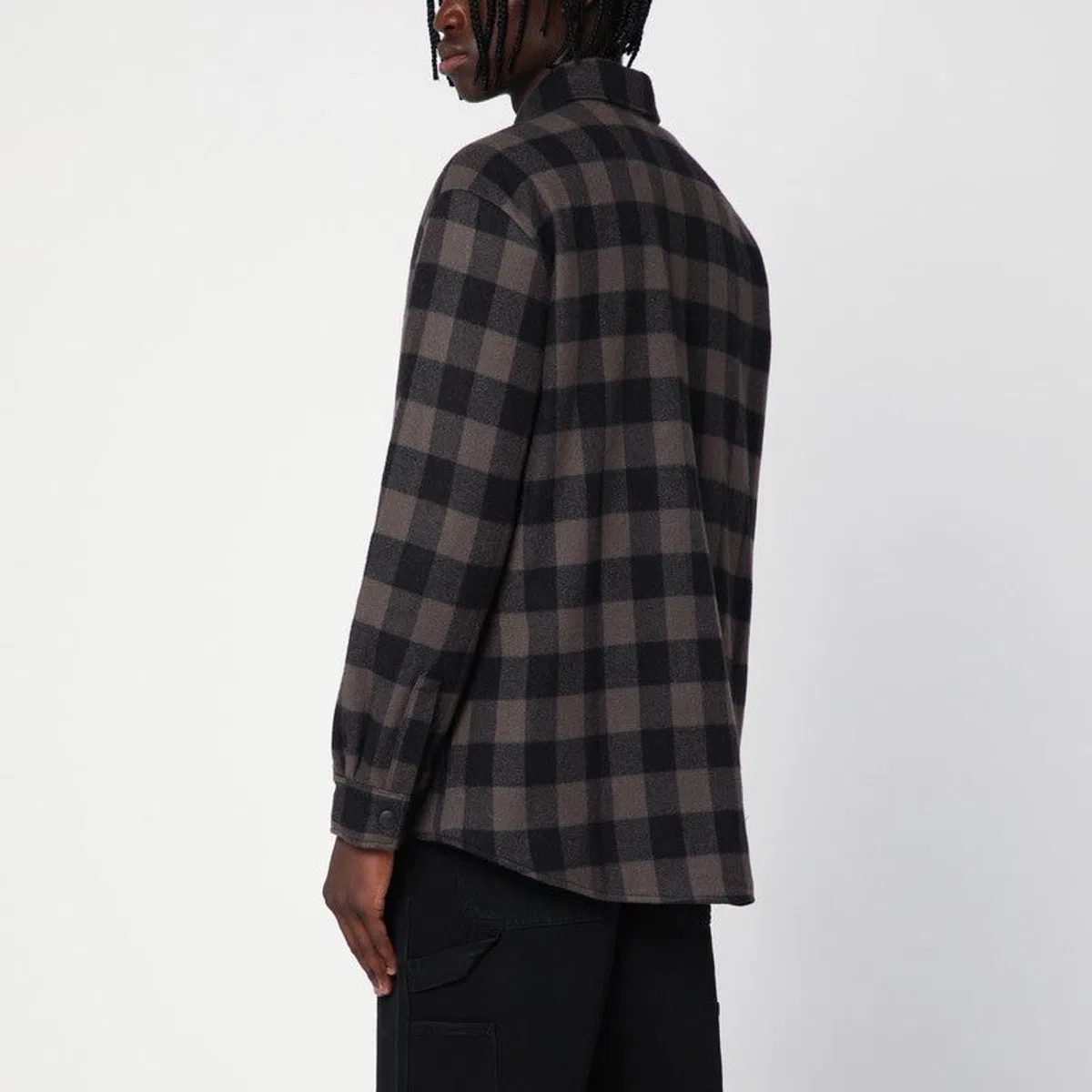 Destin Check Pattern Wool And Cashmere Overshir