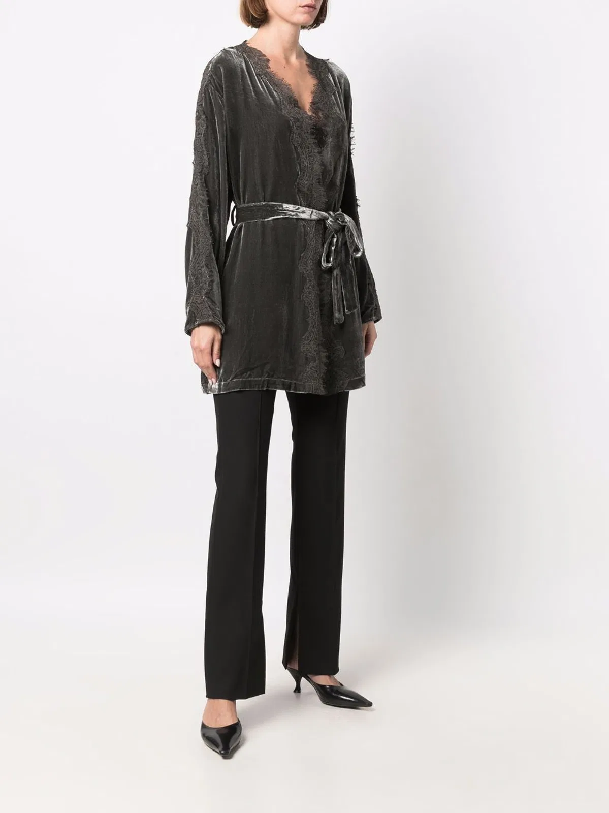 Gold Hawk Velvet Long Duster