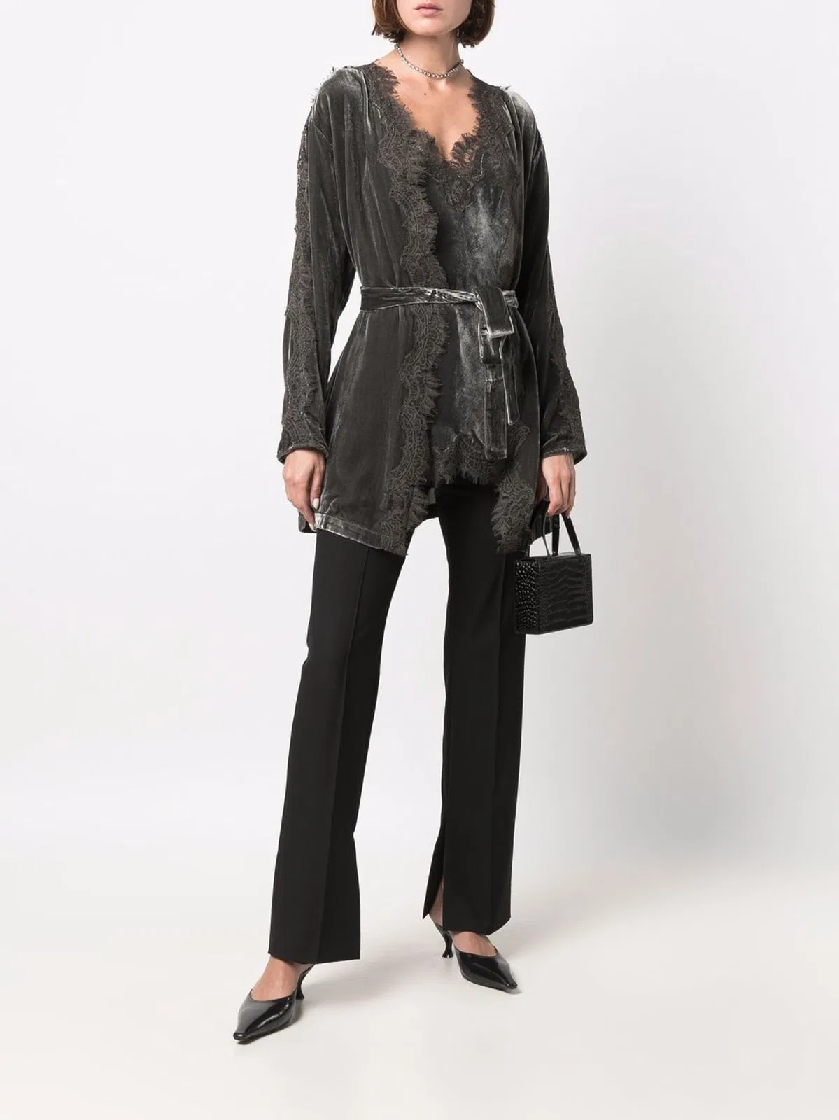 Gold Hawk Velvet Long Duster